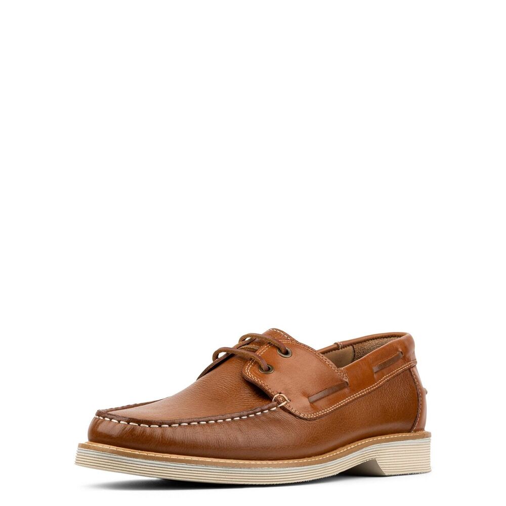Donald J Pliner Men's Foster Boat Shoe Brown Leather Deck Slip-On Size 12 NWT